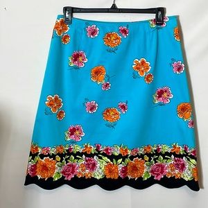 Harold’s A-line retro floral scalloped‎ skirt